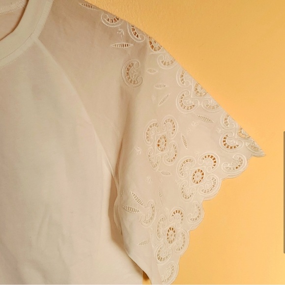 Sandro Paris white shirt with broderie anglaise wide sleeves - Picture 4 of 8